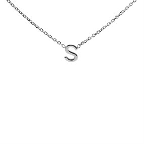Silver Mini Initial S Necklace - F35118