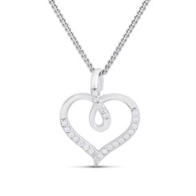 Silver Heart Infinity Bale Necklace - F35177