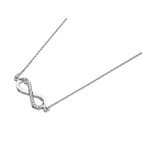 Silver Cubic Zirconia Infinity Necklace - F3550