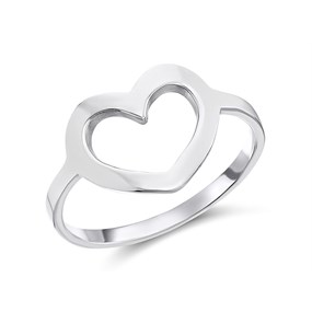 Silver Open Heart Ring - F54003