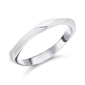 Silver Geometric Ring - 2mm - F54005