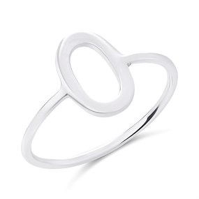 Silver Open Oval Ring - F54006