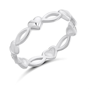 Silver Heart Station Ring - F5436