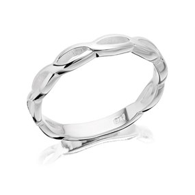 Silver Twisted Band Ring - F5465