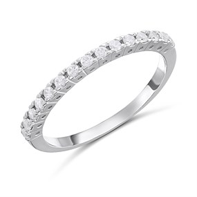 Silver Claw Set CZ Eternity Ring - F5940