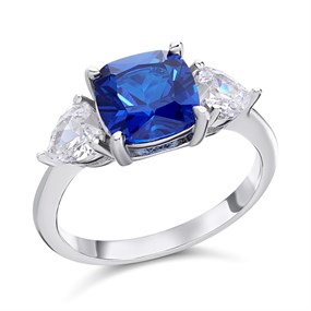 Silver Cubic Zirconia Trilogy Ring - F6053