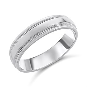 Silver 5mm Milgrain Band Ring - F62009