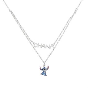 Disney Silver Stitch Crystal Ohana Necklace - F67103