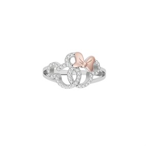 Disney Silver Mickey And Minnie Cubic Zirconia Ring - F67107