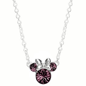 Disney Silver Minnie Mouse Purple Necklace - F67120