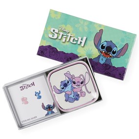 Disney Silver Lilo And Stitch Earrings And Trinket Tray Set - F67159