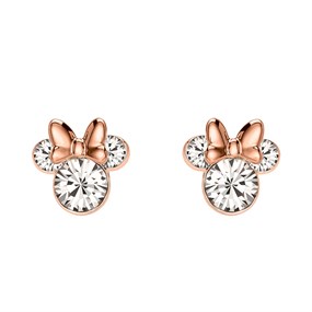 Disney Minnie Rose Gold Plated Bow Crystal Stud Earrings - F67175