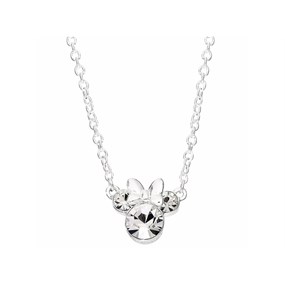 Disney Silver Minnie Mouse Crystal Necklace - F6718