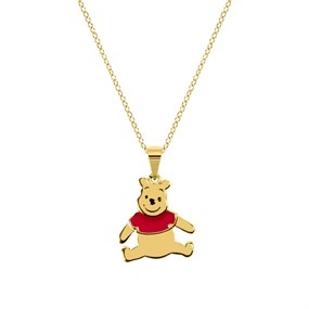 Disney Silver Gold Tone Winnie The Pooh Necklace - F6761