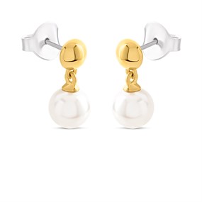 TI SENTO Gold Plated Silver Simulated Pearl Earrings - F69105