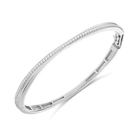 TI SENTO Silver 23045ZI CZ Set Bangle - F69112