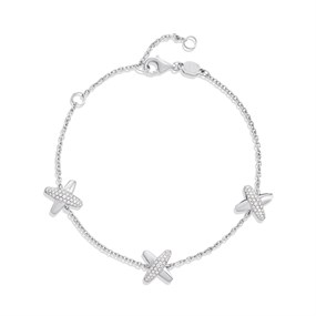 TI SENTO Silver 23048ZI CZ Set Kiss Bracelet - F69113