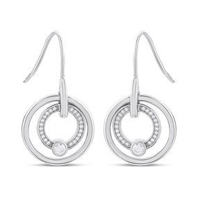 TI SENTO Silver 7978ZI CZ Double Circle Earrings - F69123