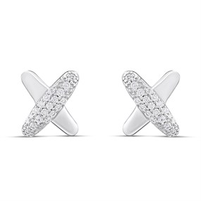 TI SENTO Silver 7982ZI CZ Set Kiss Earrings - F69124