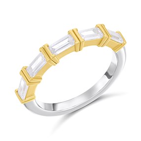 TI SENTO Gold Plated Silver 12338ZY CZ Baton Ring - F69130