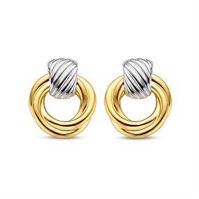 TI SENTO Gold Plated Silver Twist Hoop Earrings - F6935