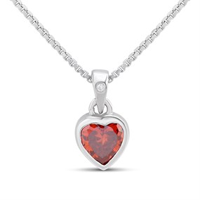 D4D Silver Diamond January Birth Crystal Necklace - F7337