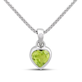 D4D Silver Diamond August Birth Crystal Necklace - F7344