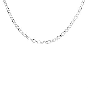 Silver 3mm Wide Diamond Cut Belcher Chain - 15.75in - F86008