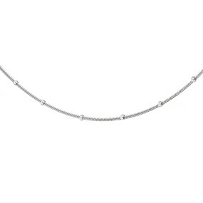 Silver 1mm Wide Ball Snake Chain - 16in - F8602