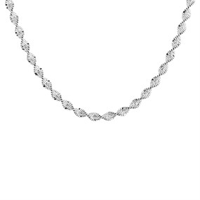 Silver Twisted Sparkle Chain - 18in - F8814