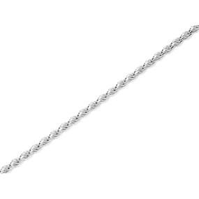 Silver 2mm Wide Diamond Cut Rope Chain - 18in - F8949