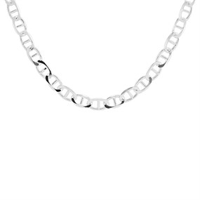 Silver 5mm Wide Flat Anchor Chain - 20in - F9133