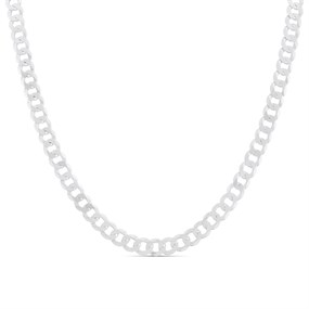 Silver 4mm Wide Curb Chain - 22in - F92003