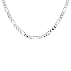 Silver 4mm Wide Figaro Chain - 22in - F9312