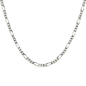 Silver 3.5mm Wide Figaro Chain - 24in - F9402
