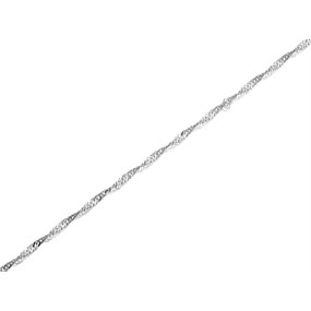 Silver 1.5mm Wide Diamond Cut Twisted Curb Chain - 24in - F9403