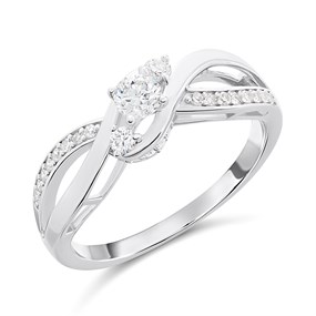 Silver Lab Grown Diamond Ring-37pts - F9712