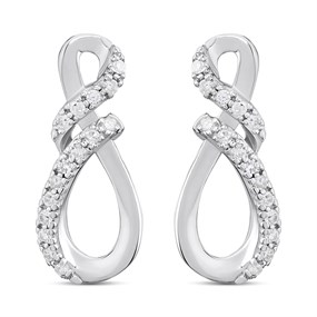 Silver 1/10ct Lab Grown Diamond Stud Earrings - F9803