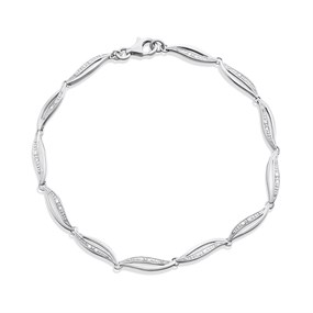 Silver Lab Grown Diamond Bracelet - F9830