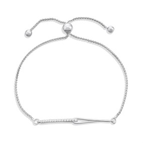 Silver 0.13ct Lab Grown Diamond Link Adjustable Bracelet - F9832