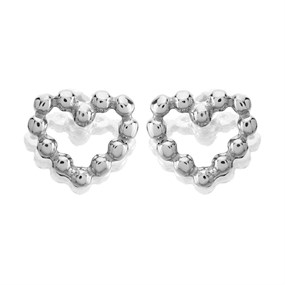 9ct White Gold Heart Stud Earrings - 6mm - G0261