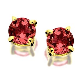 9ct Gold Garnet Solitaire Earrings - 3mm - G0271