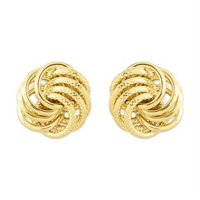 9ct Gold Knot Stud Earrings - 8mm - G0275