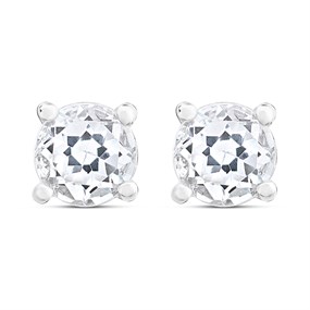 9ct White Gold Aquamarine Stud Earrings - 3mm - G0409