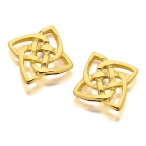 9ct Gold Celtic Pattern Earrings - 5mm - G0673