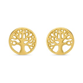 9ct Gold Tree Of Life Stud Earrings - 8mm - G0717