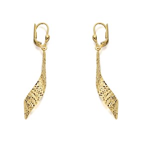 9ct Gold Diamond Cut Twisted Drop Earrings - 52mm drop - EXCLUSIVE - G1018