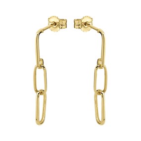 9ct Gold Chain Drop Earrings - 23mm drop - G1079
