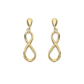 9ct Gold Infinity Drop Earrings - G1211