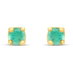 14ct Gold Emerald Stud Earrings - G1321